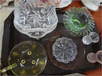 8 Pcs. Assorted Crystal & Colored Glass Bowls, Too