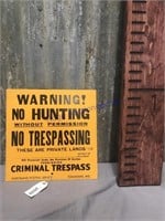 No Hunting board sign