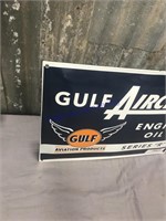 Gulf Aircraft Engine Oil porcelain sign