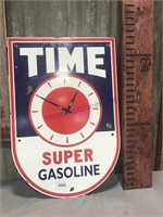 Time Super Gasoline porcelain sign