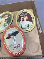 Set of 5 oval Coke trays, 6 inches long