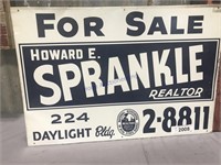 Sprankle Realtor tin sign