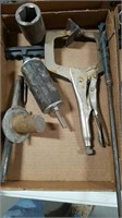 Flat of miscellaneous tools.