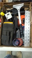 Misc. tool flat incl fluke meter, hole saws,