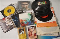 COLLECTION OF VINYL RECORDS '45s Music CDs & Tapes