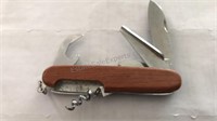 Wood Handle Swiss Army Style Knife