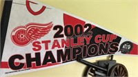 2002 Stanley Cup Champions Pennant hanging in