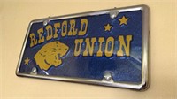 Jimmy’s Redford Union license plate: attached to