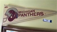 Michigan Panthers 1982 Pennant hanging in Jimmy’s