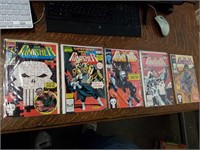 5 Comic Books The Punisher # 38, #39, #51, Marvel