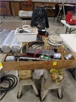 Job lot of electrical, saw horses, Miscellaneous