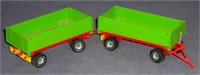 2 Small Die-cast green wagons