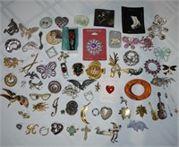 Costume Jewelry - Assorted Pins and one matching