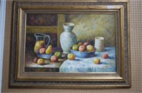 Oil on Canvas, Fruit, Signed W. Adams, 36 1/2" x