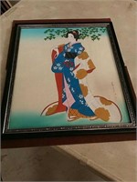 Chinese painting of a Geisha girl