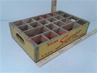 Vintage Squirt soda pop bottle crate carrier York