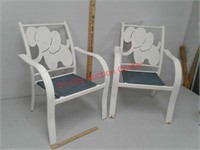 > Child's metal elephant Patio lawn chairs