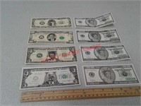 > 8 novelty us dollar bills money