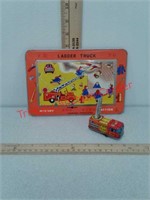 Mystery action ladder wind up truck tin toy TPS