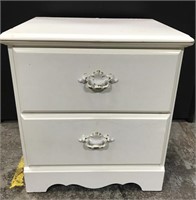 White two drawer nightstand