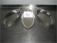 Lot of 3 Stainless Boat  Bowls