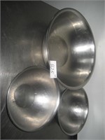 Lot of 3 Stainless Mixing Bowls