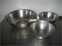 Lot of 3 Stainless Mixing Bowls