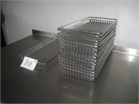 Lot of 16 Stainless Trays Serv or Cook