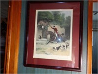 Huntsman Courtship Hand Colored Print