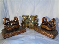 Brass Baby Shoes & Teddy Bear Bookends
