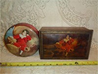 2 Red Boy Toffee Tins