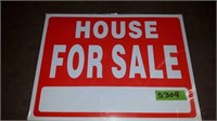 STACK PLASTIC HOUSE FOR SALE SIGNS  16 X 12"