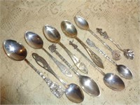 10 Sterling Collector Spoons - 96 Grams Total