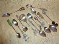 12 Collector Spoons Marked .835 .800 Mexican