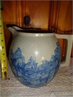 Blue & Gray Stoneware Pitcher with