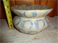 Blue & Gray Stoneware Cuspidor