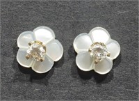 $250. 14K MoP Diamond Earrings