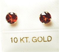 $100. 10KT Garnet Earrings