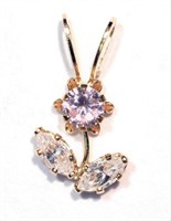 $100. 10KT Cubic Zirconia Pendant