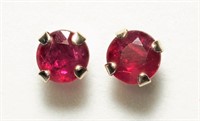 $100. 10KT Ruby Earrings