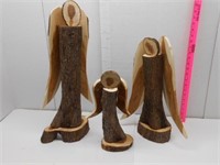 Hand Made Wooden Tree Angel Figurines
