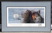 Wolves & Humans Signed Framed Art Poster Van Zyle