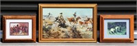 3 Smaller Cowboy Western Framed Prints