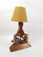 Lampe en bois "69" et abat-jour (fonctionnelle)