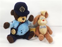 2 peluches vintage : Postes Canada et Quik