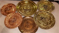 FLAT OF COPPER & BRASS HANGING PLATES