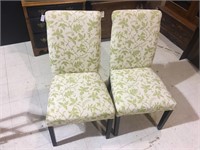 PAIR OF GREEN LEAF CHAIRS