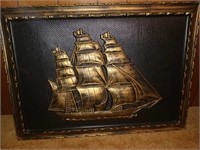 Large ship framed