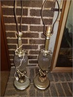 Pair of crystal lamps