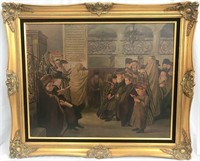 Unsigned "Judaica" Oil on Canvas Painting
